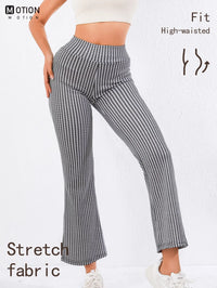 High-Waisted Houndstooth Flare Trousers Sleek Fit, Comfy Stretch, Classy Look - image 1