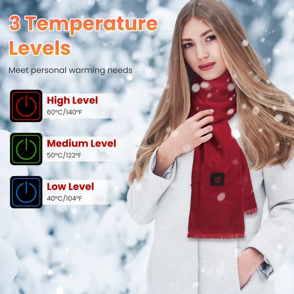 Electric Heated Winter Scarf USB Heating Neck Wrap Unisex Heated Neck Shawl Soft Warm Scarves With 3 Heating - image 2