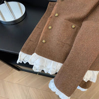 Elegant Short Lace Panel Jacket - image 4