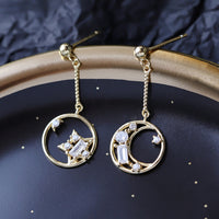 Star & Moon Zircon Earrings - image 3