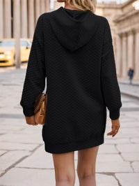 Elegant Diamond-Quilted Hoodie Dress - image 6