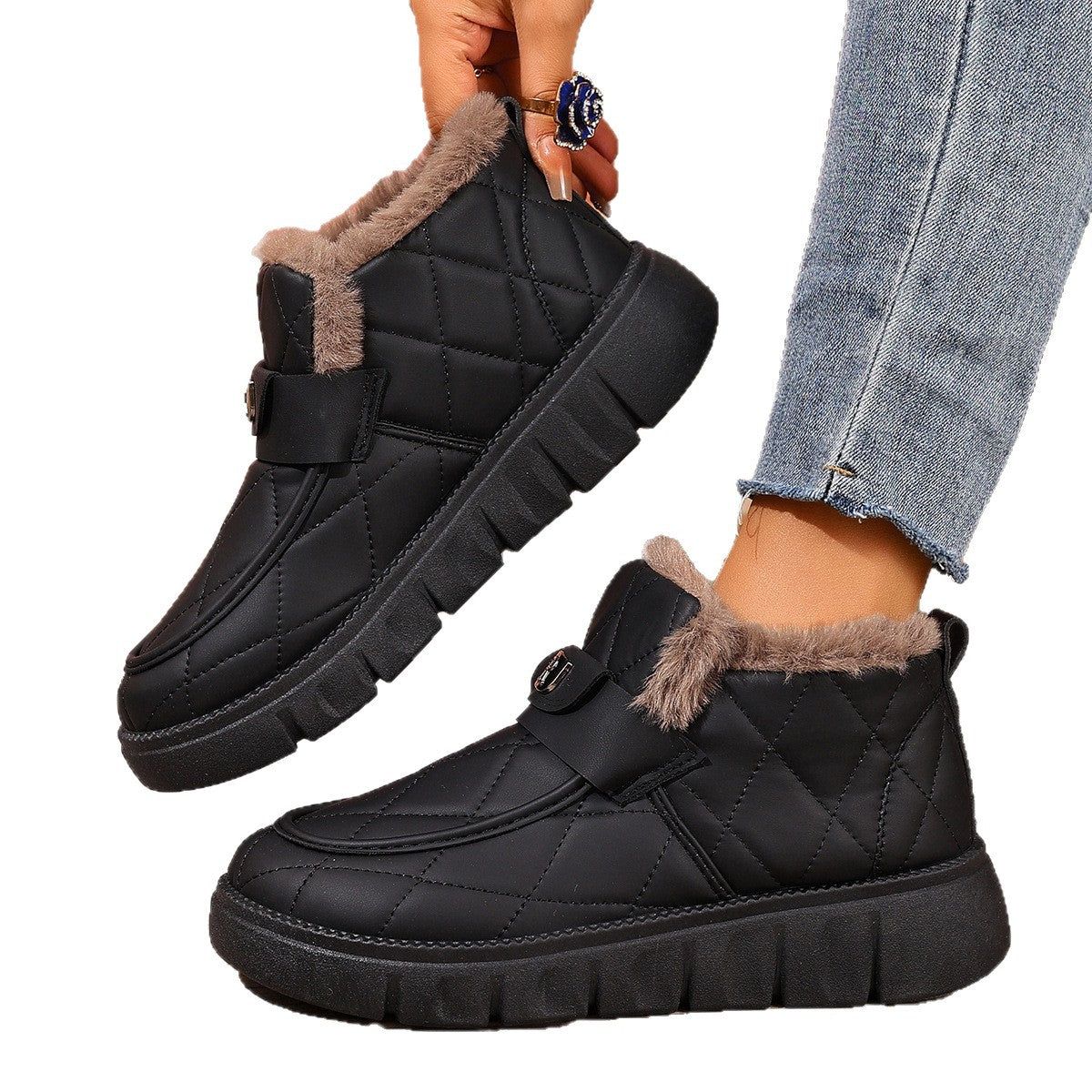 Women's Plush Lined Non-Slip Snow Boots - image 5