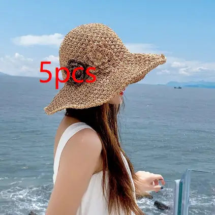 Sombrero de paja para el sol con ribete de encaje - image 10