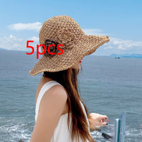 Lace Trim Straw Sun Hat - image 10