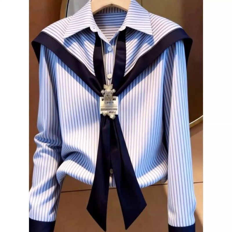 Women's Chic Striped Blouse - image 2