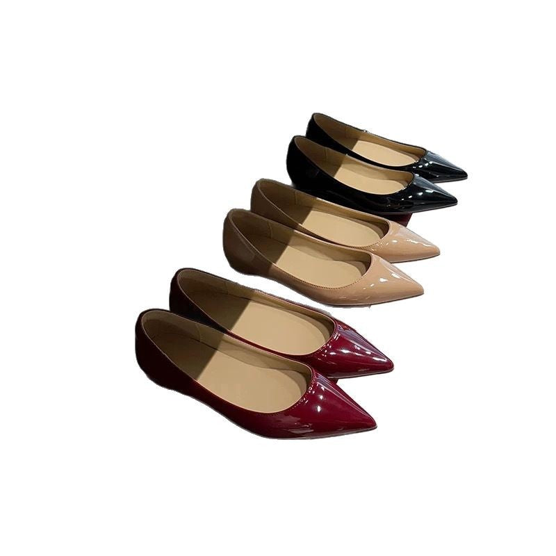 Pointed Toe Soft Leather Low Cut Pumps - image 5