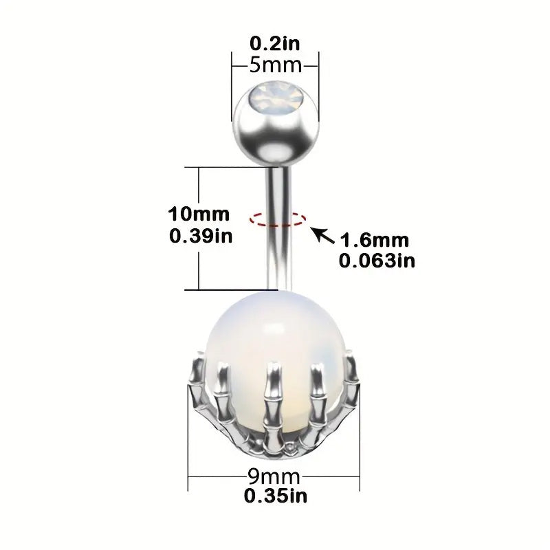 Skeleton Balls Piercing Banana Piercing Stainless Steel 14G Belly Button Piercing Women's Claws - image 6