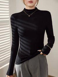 Women's Mock Neck Long Sleeve Base Layer T-Shirt - image 3