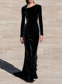 Velvet Off-Shoulder Bodycon Pencil Dress - image 7