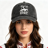 Horse Girl Vintage Washed Baseball Cap - image 2