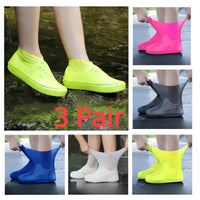 3 Pairs One Size Thickened Latex Silicone Shoe Covers, Waterproof Rain Overshoes - image 1