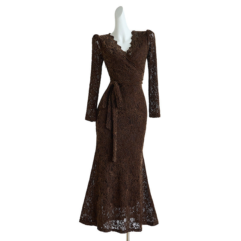 Women's Belted Long Sleeve Base Dress - image 5