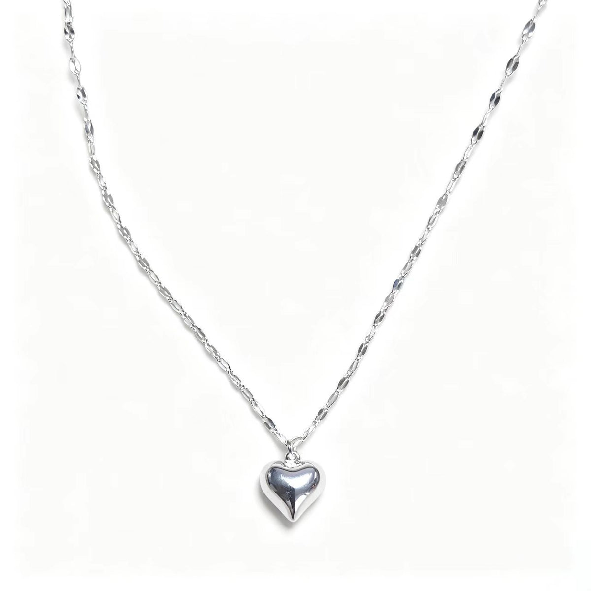 Silver Plated Heart Pendant Choker Necklace - image 3