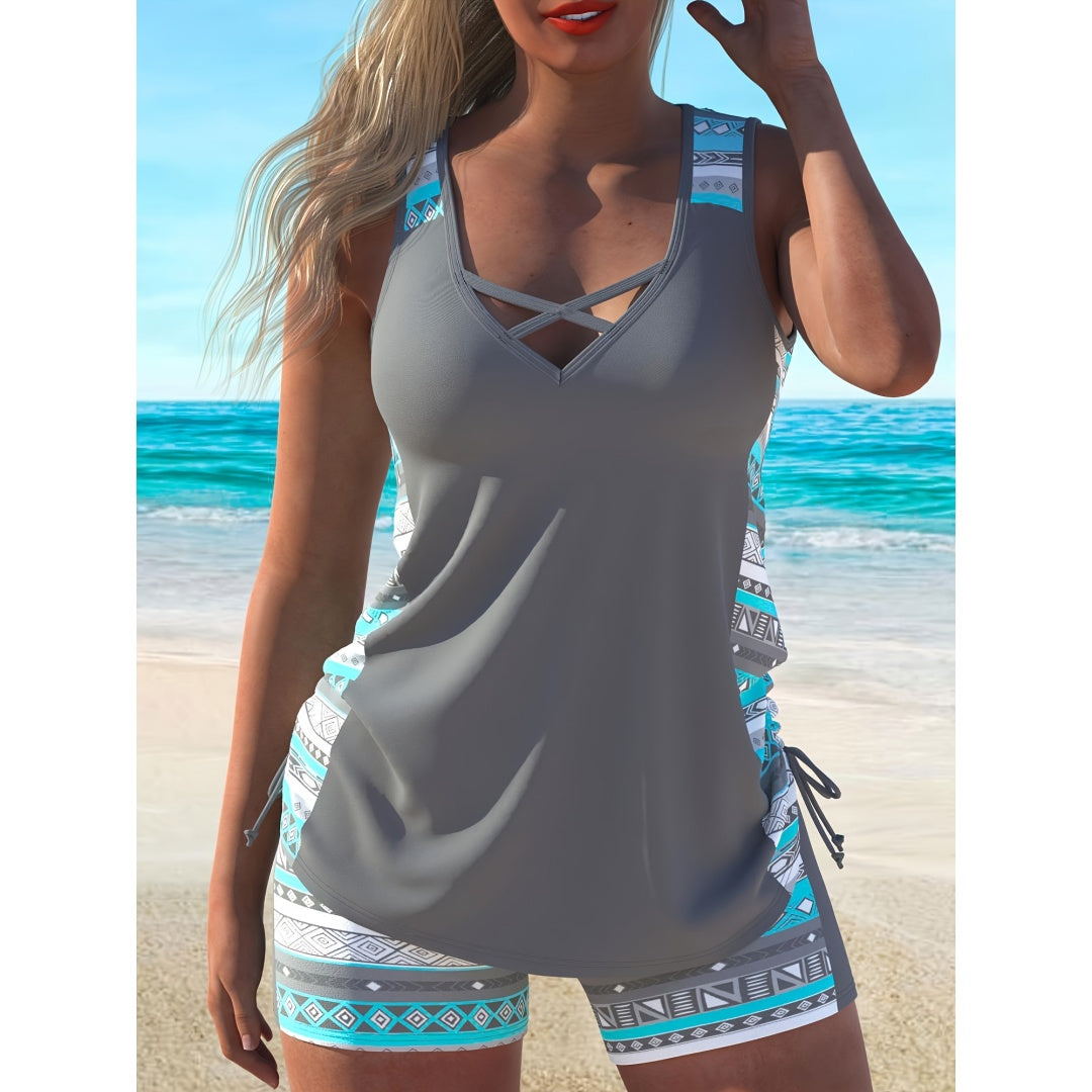 Women's Two-Piece Casual Swimsuit - Print - image 3