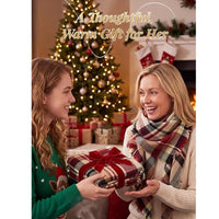 Women's Oversized Plaid Blanket Scarf, Square Shawl Wrap - image 3