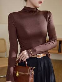 Women's Mock Neck Long Sleeve Base Layer T-Shirt - image 4