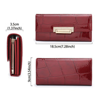 Patent Leather Stone Pattern Long Wallet - image 4