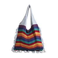 Knit Tassel Beach Tote Bag - image 9
