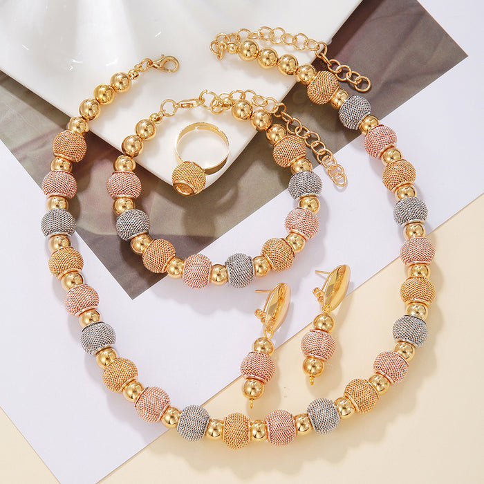 Two-Tone Beaded Jewelry Set