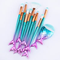 11-Piece Mermaid Makeup Brush Kit - image 1
