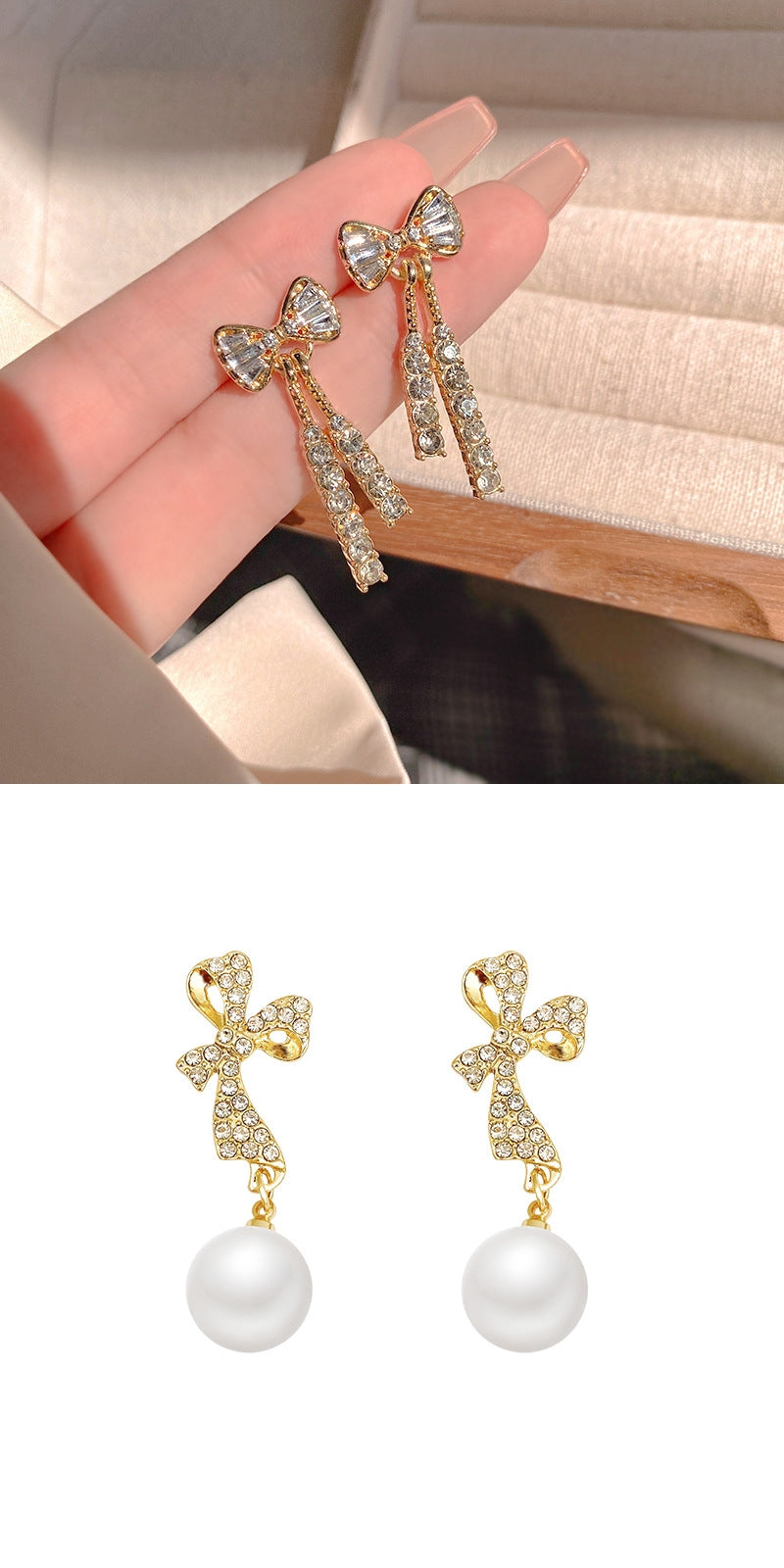 Pendientes de mariposa de cristal - image 3