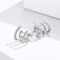 Aretes trepadores de plata de tres capas - image 4