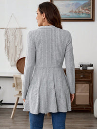 Women's Casual Solid Color Ribbed Knit Jacket - image 4