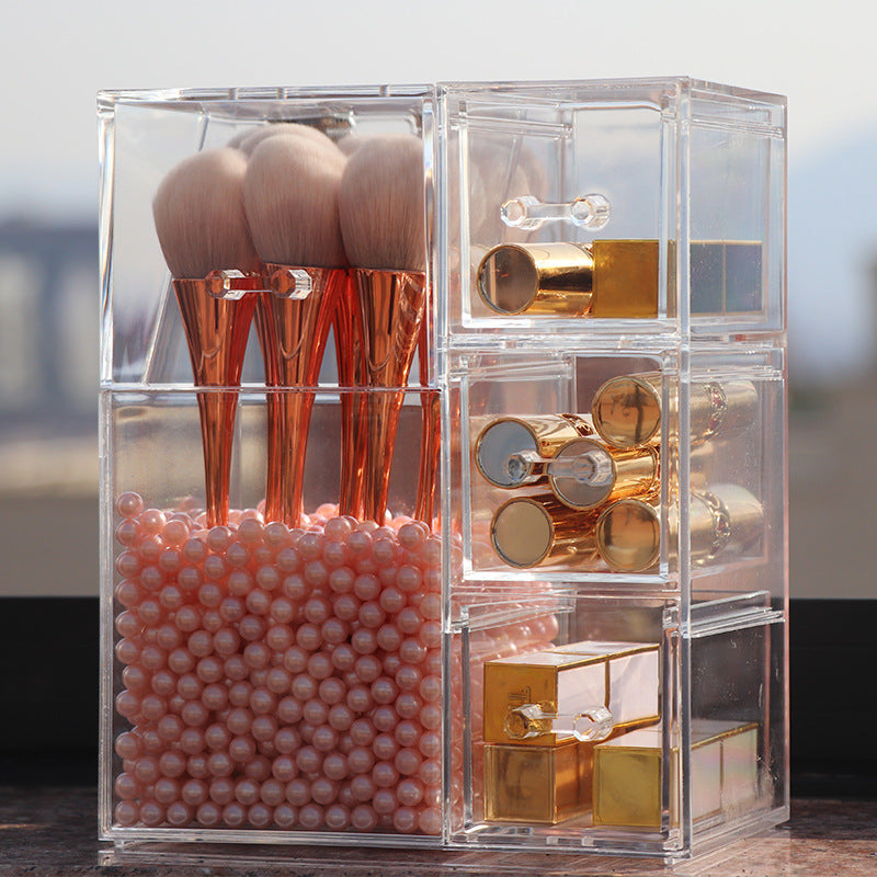 Clear Makeup Brush Holder with Lid
