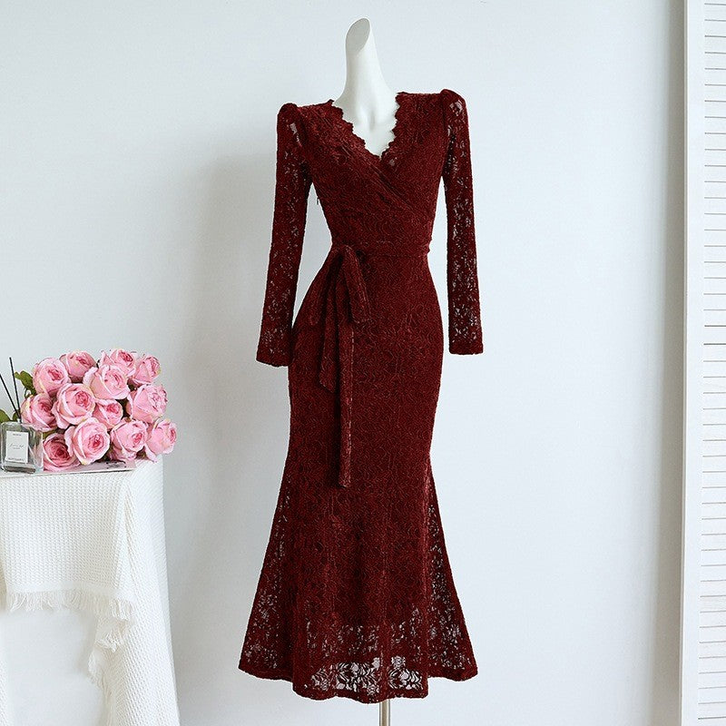 Women's Belted Long Sleeve Base Dress - image 2