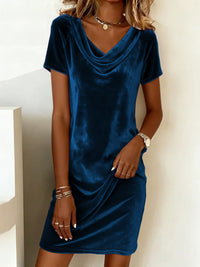 Swing Collar Short Sleeve Dress - image 8