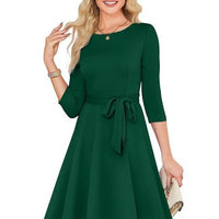 Elegant Round Neck Knit Dress - image 1