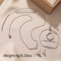 Silver Leaf Zircon Jewelry Set - image 3