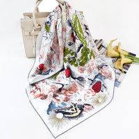 Sweet Floral Silk Scarf - image 4