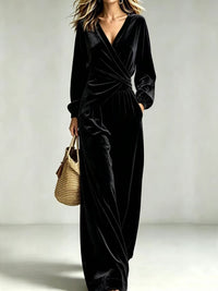 Women's Asymmetrical Velvet Pants Set - image 8