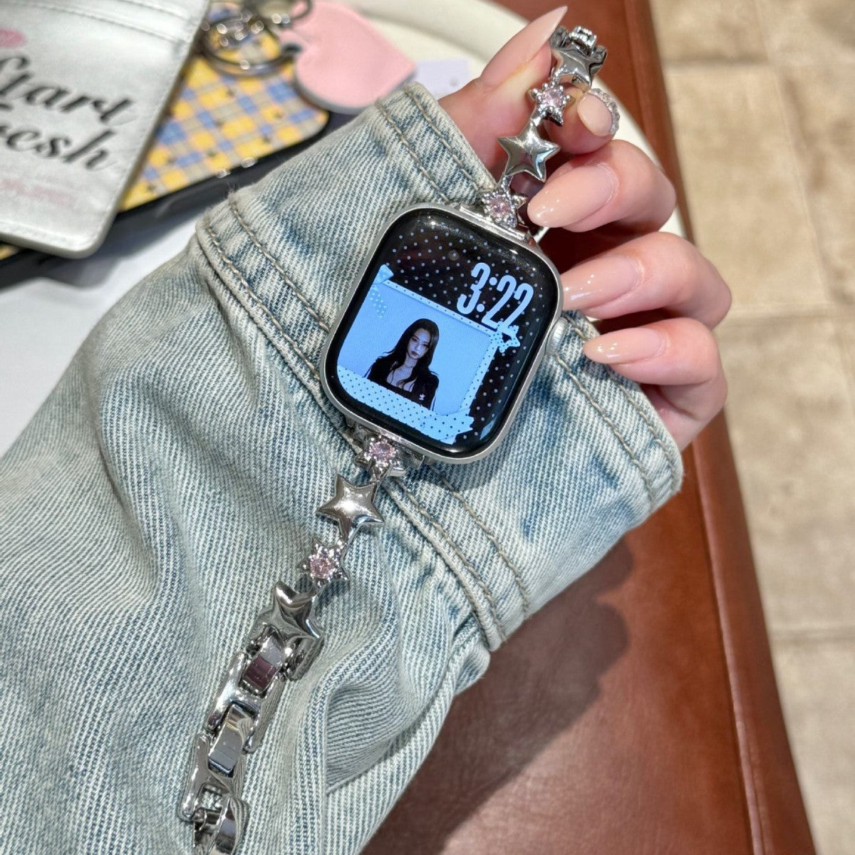 Rhinestone Copper Chain Watch Band - image 3