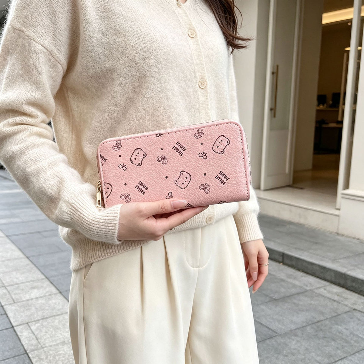Printed Zip Long Clutch Wallet - image 3