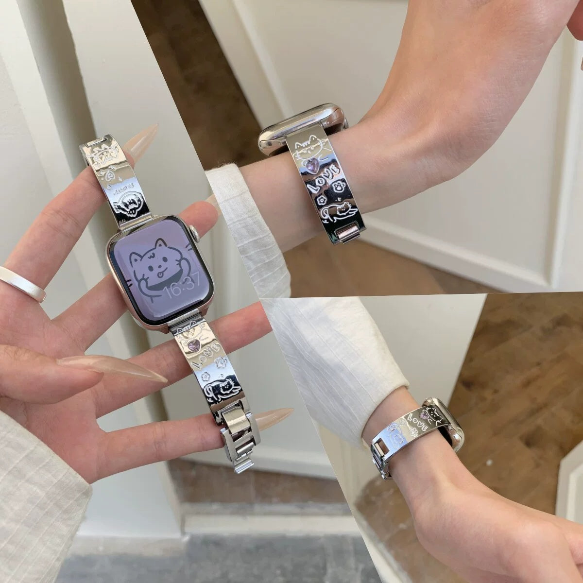 Heart Zircon Cat Bracelet Band Compatible with Apple Watch - image 7