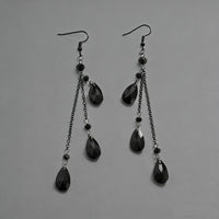 Red Drop Tassel Gothic Earrings - image 6