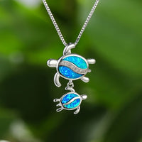 Cute Turtle Enamel Pendant Necklace - image 1