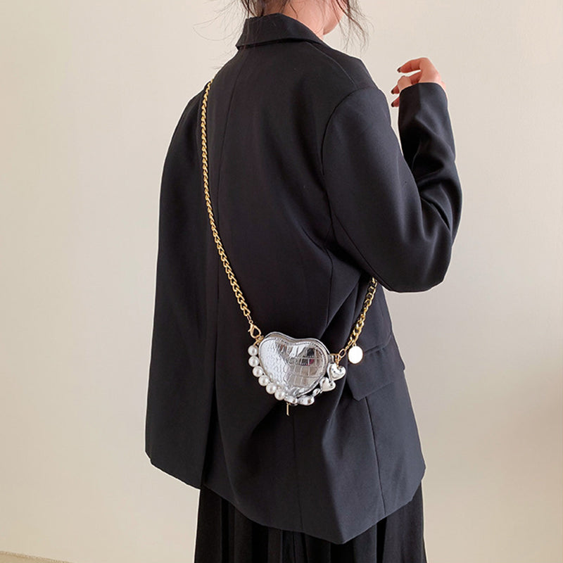 Mini Pearl Heart Chain Bag - image 10