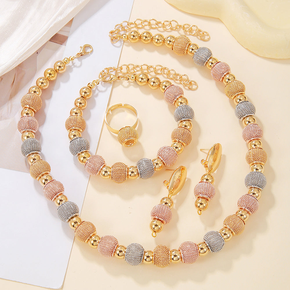 Two-Tone Beaded Jewelry Set