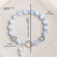 Cat Eye Stone Bead Bracelet - image 2