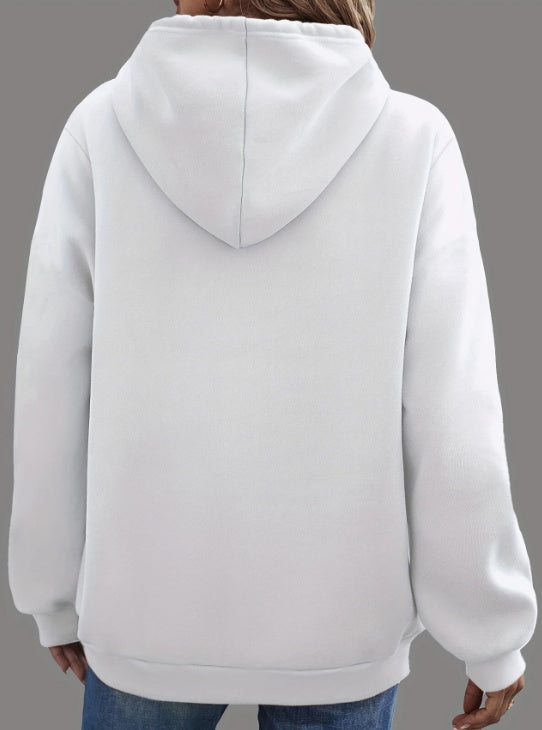 Letter Print Kangaroo Pocket Hoodie - image 3