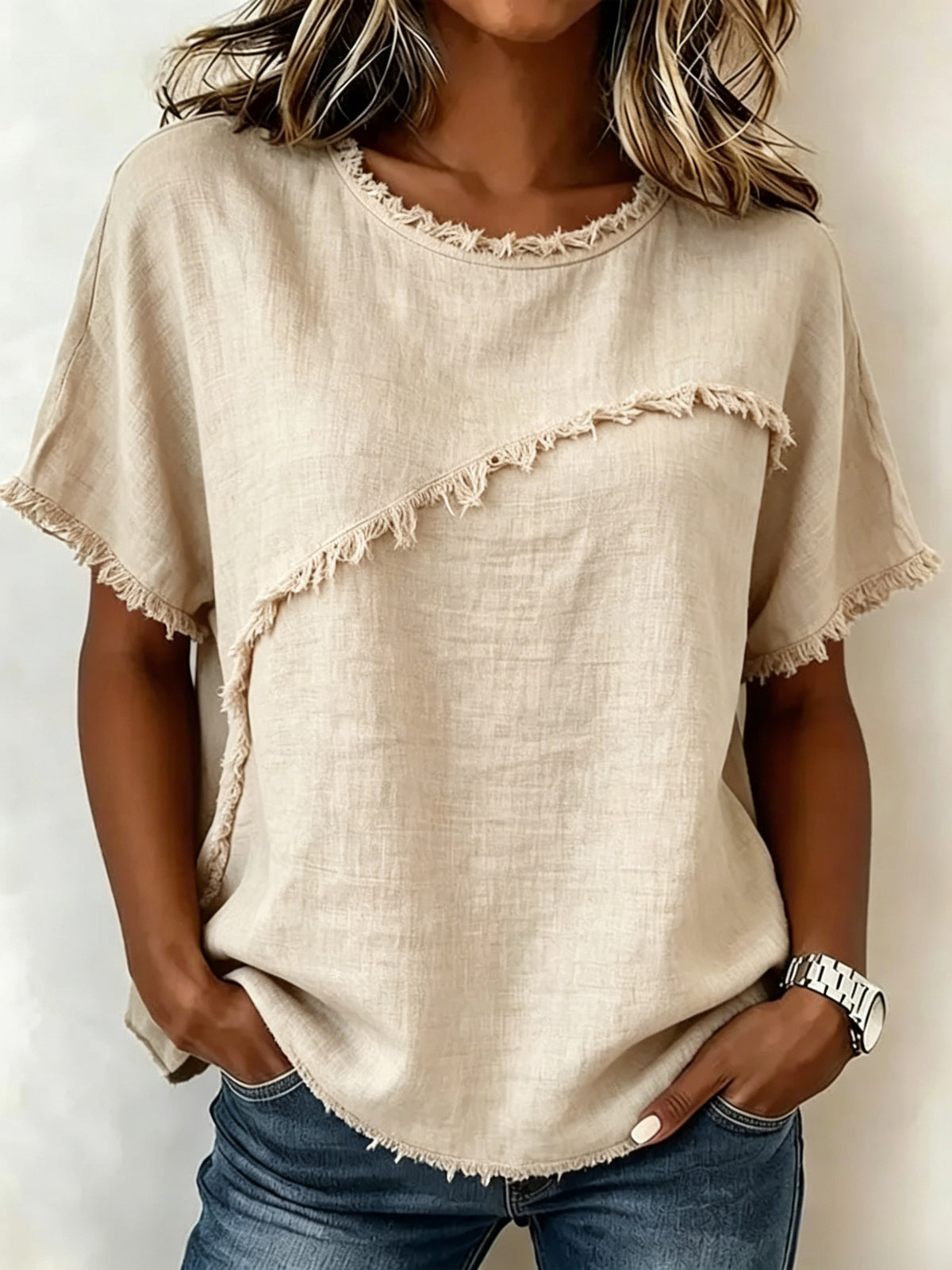 Women's Round-Neck Casual Loose Short-Sleeve Top - image 7