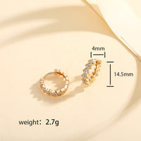 Gold Zircon Statement Earrings - image 5
