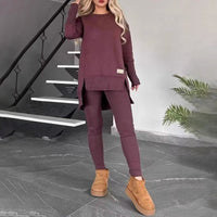 Conjunto de casa de 2 piezas: sudadera con abertura lateral y leggings - image 6
