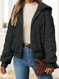 Zip Up Drop Shoulder Hooded Teddy Jacket - image 2