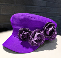 Women's Newsboy Cap with Flowers - image 7
