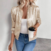 Thin Coat With Zip Slim Fit Slimming Casual Jacket Top - image 6