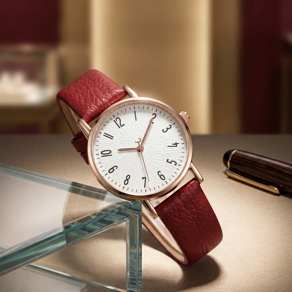 Casual Leather Strap Quartz Watch - image 5
